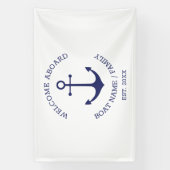 Schetter Welkom Aaboord Aangepaste bootnaam Spandoek (Verticaal)