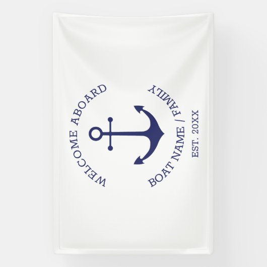 Schetter Welkom aan boord Aangepaste bootnaam Spandoek (Verticaal)