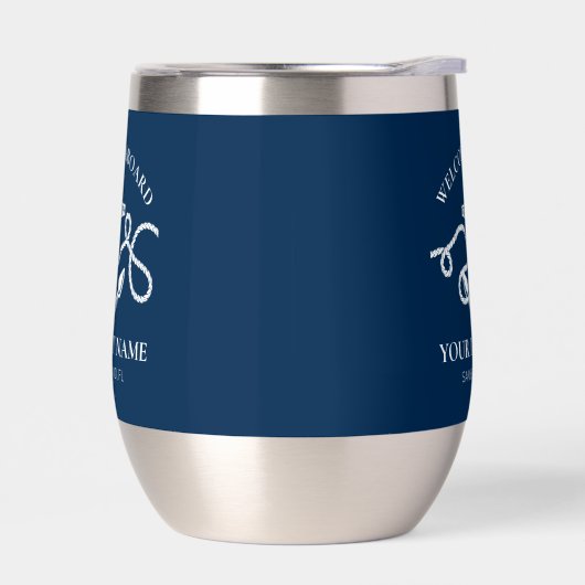 Schetteranker Aangepaste bootnaam marineblauw (Links)