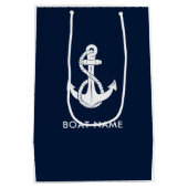 Schetteranker Bootsnaam Marineblauw Modern Medium Cadeauzakje (Achterkant)