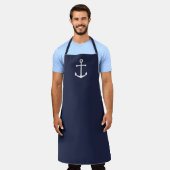 Schetteranker in marineblauw schort (Gedragen)
