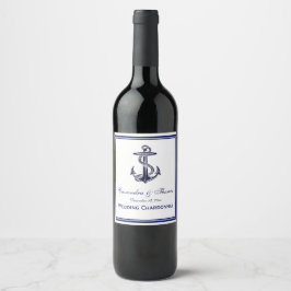 Schetteranker Marineblauw Omlijst 2 Wijn Etiket