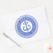 Schetteranker Marineblauw Persoonlijk Ronde Sticker (Envelop)