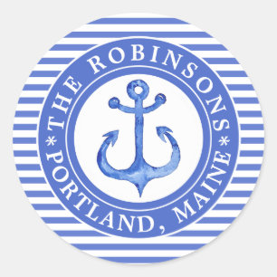 Schetteranker Marineblauw Persoonlijk Ronde Sticker
