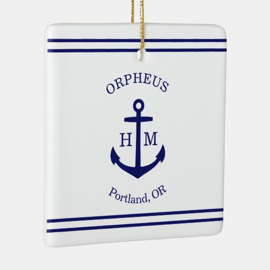 Schetteranker op maat (wit & blauw) keramisch ornament (Rechts)