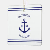 Schetteranker op maat (wit & blauw) keramisch ornament (Links)