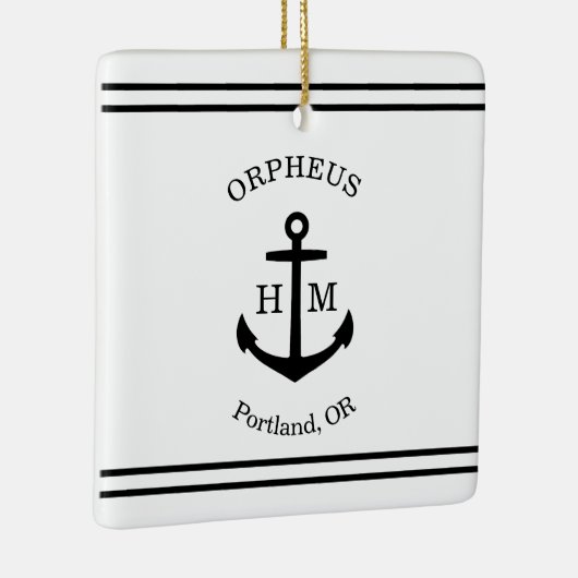 Schetteranker op maat (wit & zwart) keramisch ornament (Rechts)