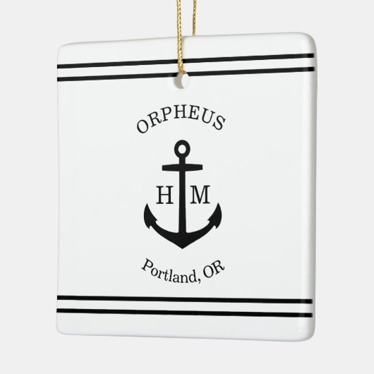 Schetteranker op maat (wit & zwart) keramisch ornament (Links)