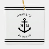 Schetteranker op maat (wit & zwart) keramisch ornament (Voorkant)