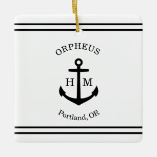 Schetteranker op maat (wit & zwart) keramisch ornament