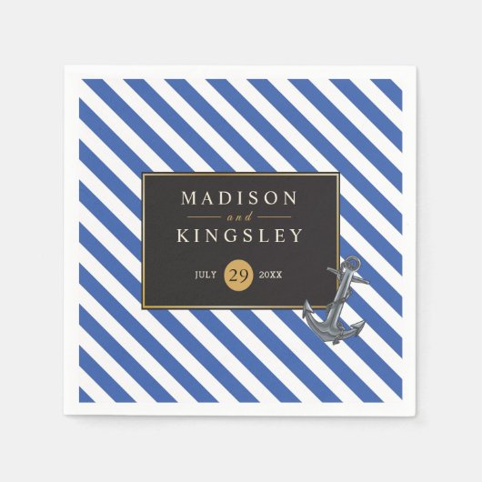 Schetteranker Prachtige Zeilboot Bruiloft Servet (Voorkant)