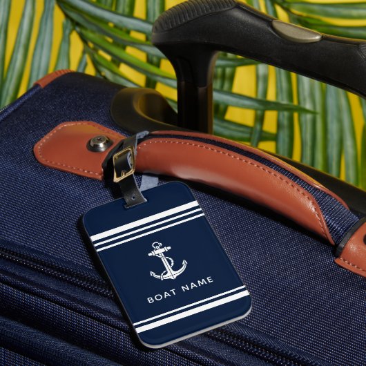 Schetteranker voor boot Navyblauw op maat Bagagelabel (Voorkant Insitu 1)