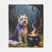 Schetterende Cairn Terrier Honden Halloween Schild Fleece Deken (Voorkant)