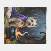 Schetterende Cairn Terrier Honden Halloween Schild Fleece Deken (Voorkant (Horizontaal))
