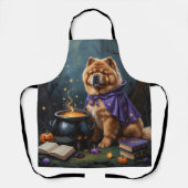 Schetterende Chow Chow-hond Halloween-schilderij Schort (Voorkant)