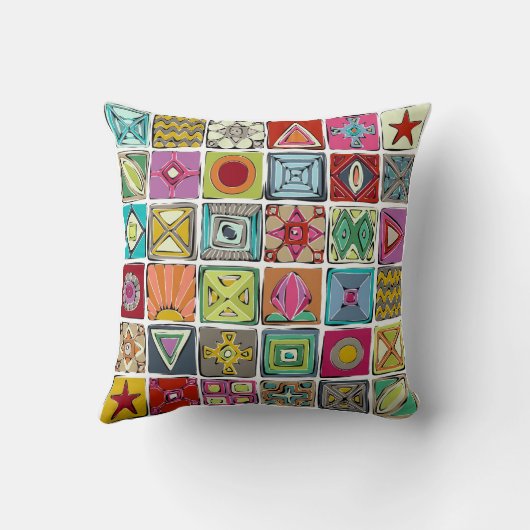 schetterende kwadraten kussen (Achterkant)