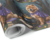 Schetterhond Schilderij Whimsical Halloween Cadeaupapier (Rol Hoek)