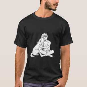 Schetterige Doodle Persoon Die Hond Knuffelt T-shirt