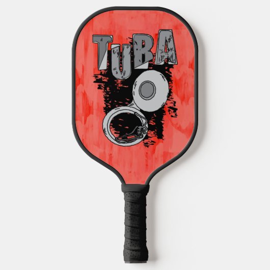 Schetterige Tuba en Tekst Pickleball Paddle (Voorkant)