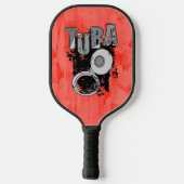 Schetterige Tuba en Tekst Pickleball Paddle (Achterkant)