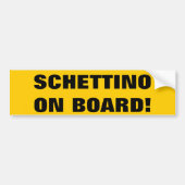 SCHETTINO AAN BOORD! BUMPERSTICKER (Voorkant)