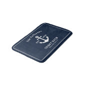 Schetvaart Gebruik Navy Blauwe Anker Monogram Badmat (Gekanteld)