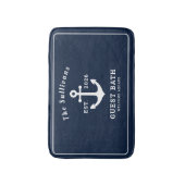 Schetvaart Gebruik Navy Blauwe Anker Monogram Badmat (Voorkant Verticaal)