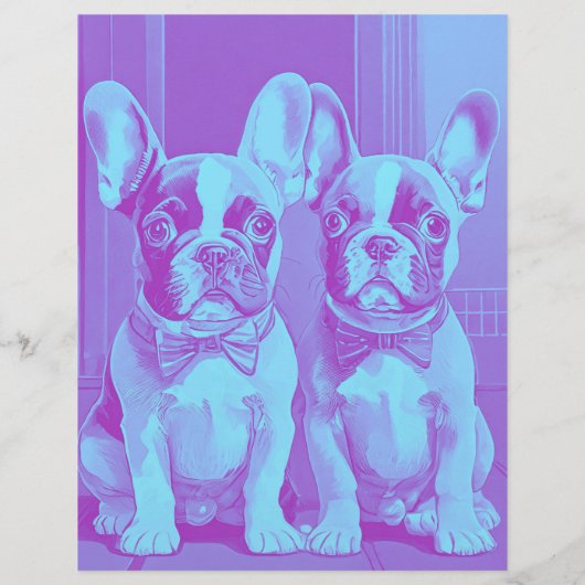 Scheur af Franse Bulldog Puppy Flyer (Achterkant)