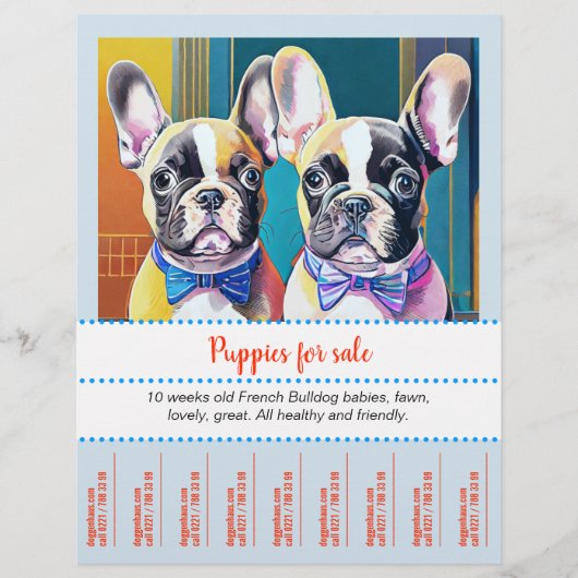 Scheur Franse Bulldog Puppy  Flyer (Voorkant)