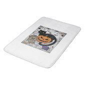 Scheur Halloween Zwarte Kat Pompoen Grafsteen Kete Badmat (Gekanteld)