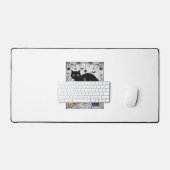 Scheur Halloween Zwarte Kat Pompoen Grafsteen Kete Bureaumat (Keyboard & Muis)