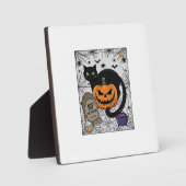 Scheur Halloween Zwarte Kat Pompoen Grafsteen Kete Fotoplaat (Voorkant)