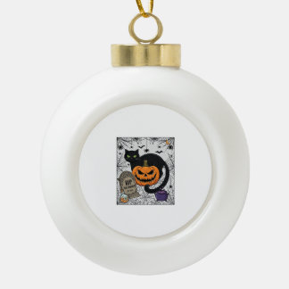 Scheur Halloween Zwarte Kat Pompoen Grafsteen Kete Keramische Bal Ornament