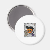 Scheur Halloween Zwarte Kat Pompoen Grafsteen Kete Magneet (Voorkant / Achterkant)