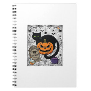 Scheur Halloween Zwarte Kat Pompoen Grafsteen Kete Notitieboek