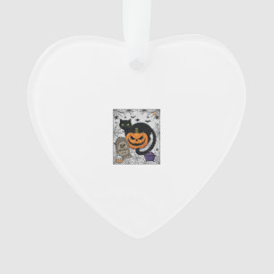 Scheur Halloween Zwarte Kat Pompoen Grafsteen Kete Ornament