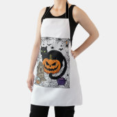 Scheur Halloween Zwarte Kat Pompoen Grafsteen Kete Schort (Insitu)