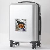 Scheur Halloween Zwarte Kat Pompoen Grafsteen Kete Sticker (Koffer)