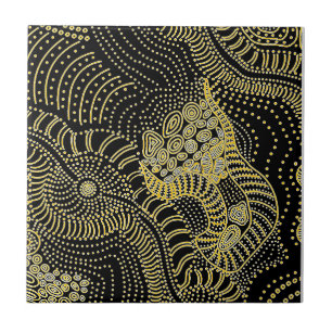 Scheur langs stippellijn - Aboriginal Grafisch Tegeltje