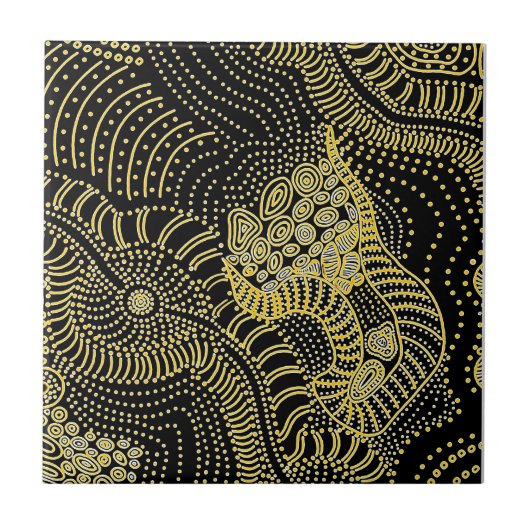 Scheur langs stippellijn - Aboriginal Grafisch Tegeltje (Voorkant)