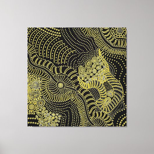 Scheur over gekleurde lijn - Aboriginal Graphic Canvas Afdruk (Voorkant)