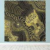 Scheur over gekleurde lijn - Aboriginal Graphic Canvas Afdruk (Insitu (Houten vloer))