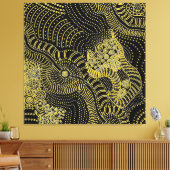 Scheur over gekleurde lijn - Aboriginal Graphic Canvas Afdruk (Insitu (Woonkamer))