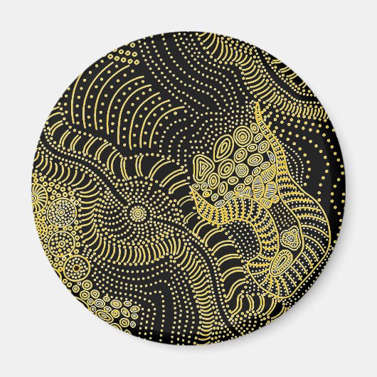 Scheur over gekleurde lijn - Aboriginal Graphic Magneet (Voorkant)