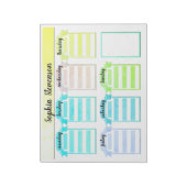 Scheur van Kalender, creëer uzelf, blauwe planner Notitieblok (Linkerzijde)