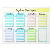 Scheur van Kalender, creëer uzelf, blauwe planner Notitieblok (Voorkant)