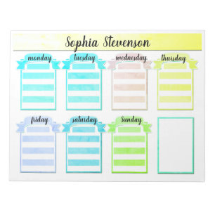 Scheur van Kalender, creëer uzelf, blauwe planner Notitieblok