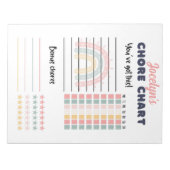 Scheur weg Chore chart, met de naam boho regenboog Notitieblok (Voorkant)