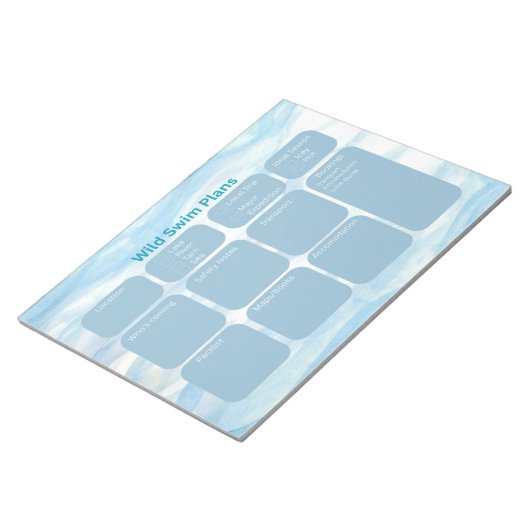 Scheur wilde zwemplanbladen af notitieblok (Schuin)