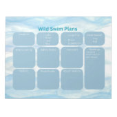 Scheur wilde zwemplanbladen af notitieblok (Voorkant)